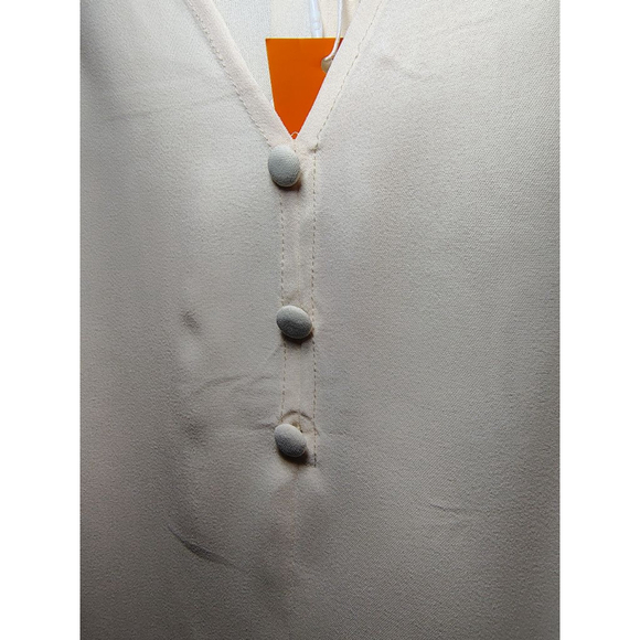 Falechay Flutter Sleeve Blouse 2X | Elegant V-Neck Button Front - Picture 6 of 12